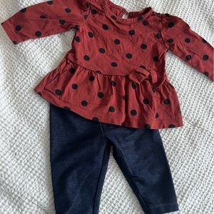 Baby girl maroon outfit